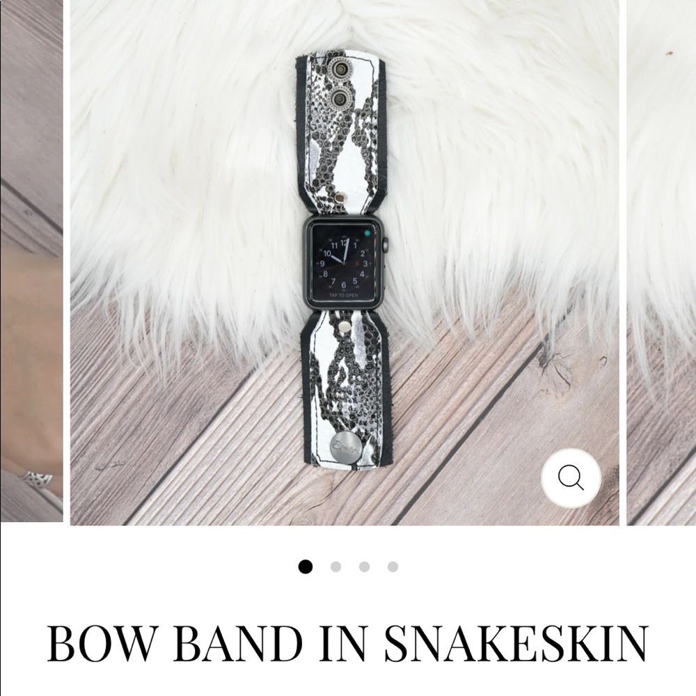 Snake skin leather Apple Watch band